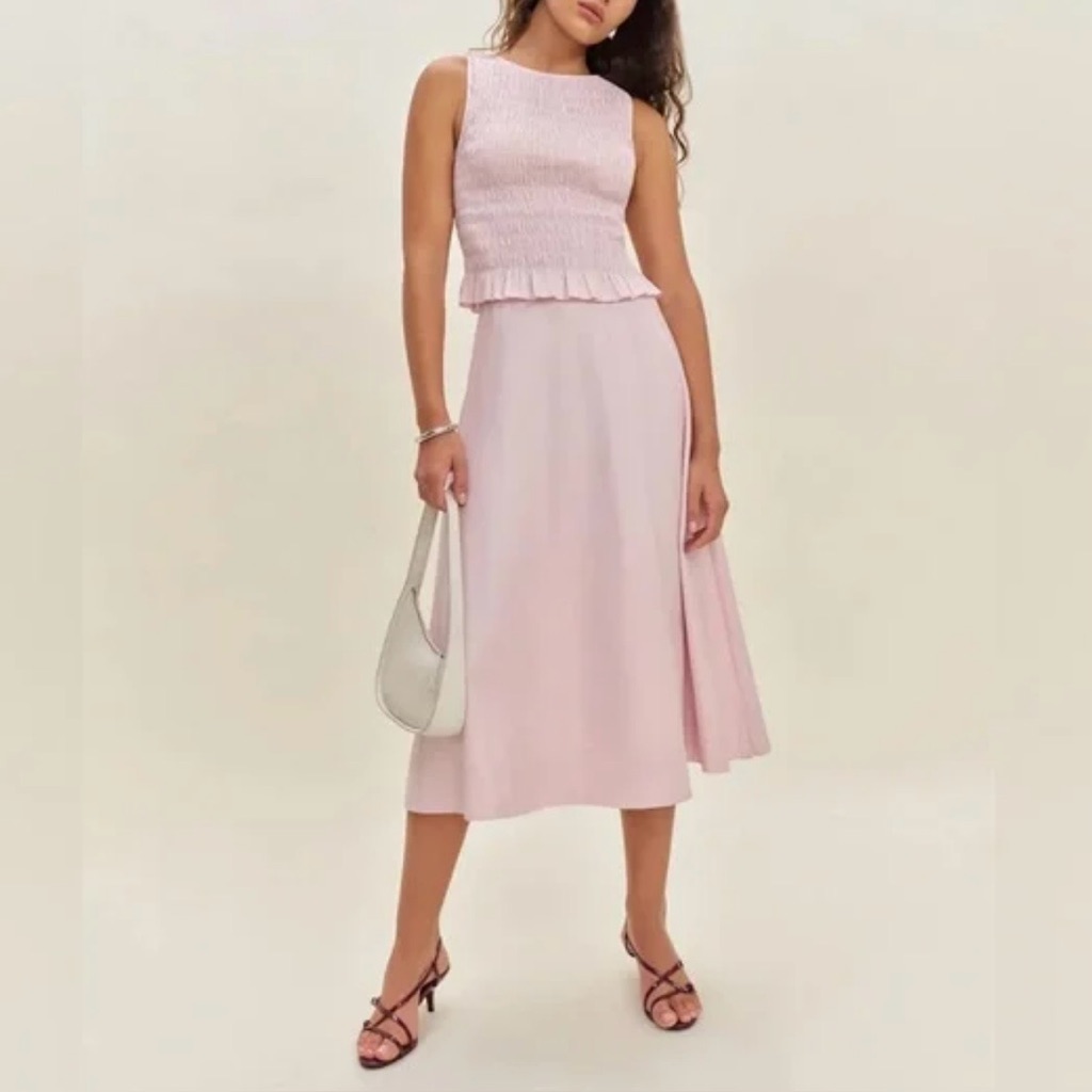 Reformation Laguna Two Piece In Cherry Blossom, Brand New, Never Worn, No Flaws.